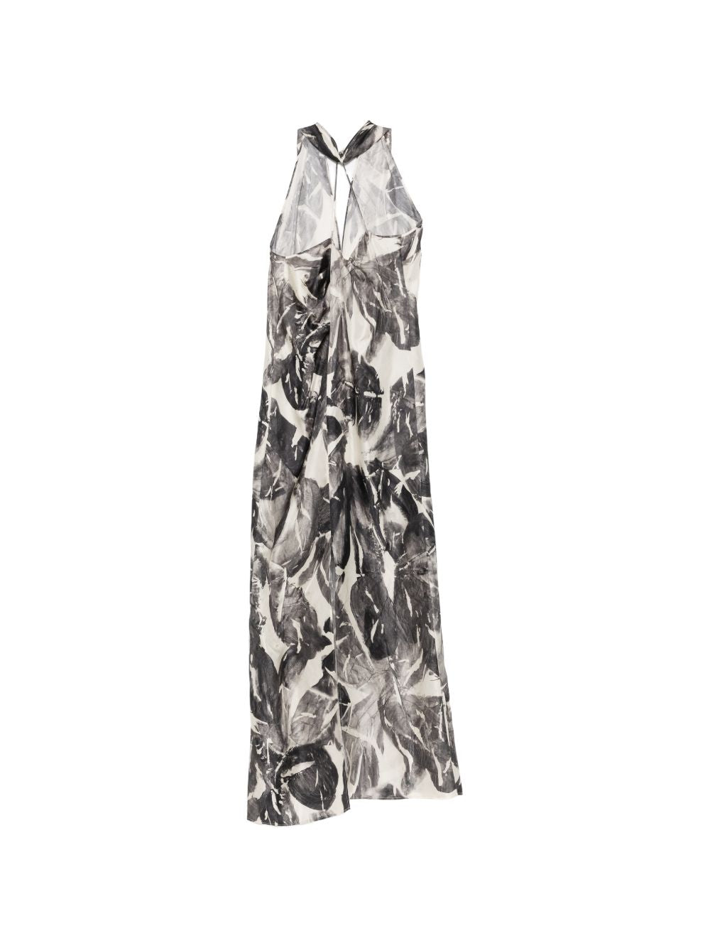 Alysi V-neck print detail sleeveless Printed silk dress