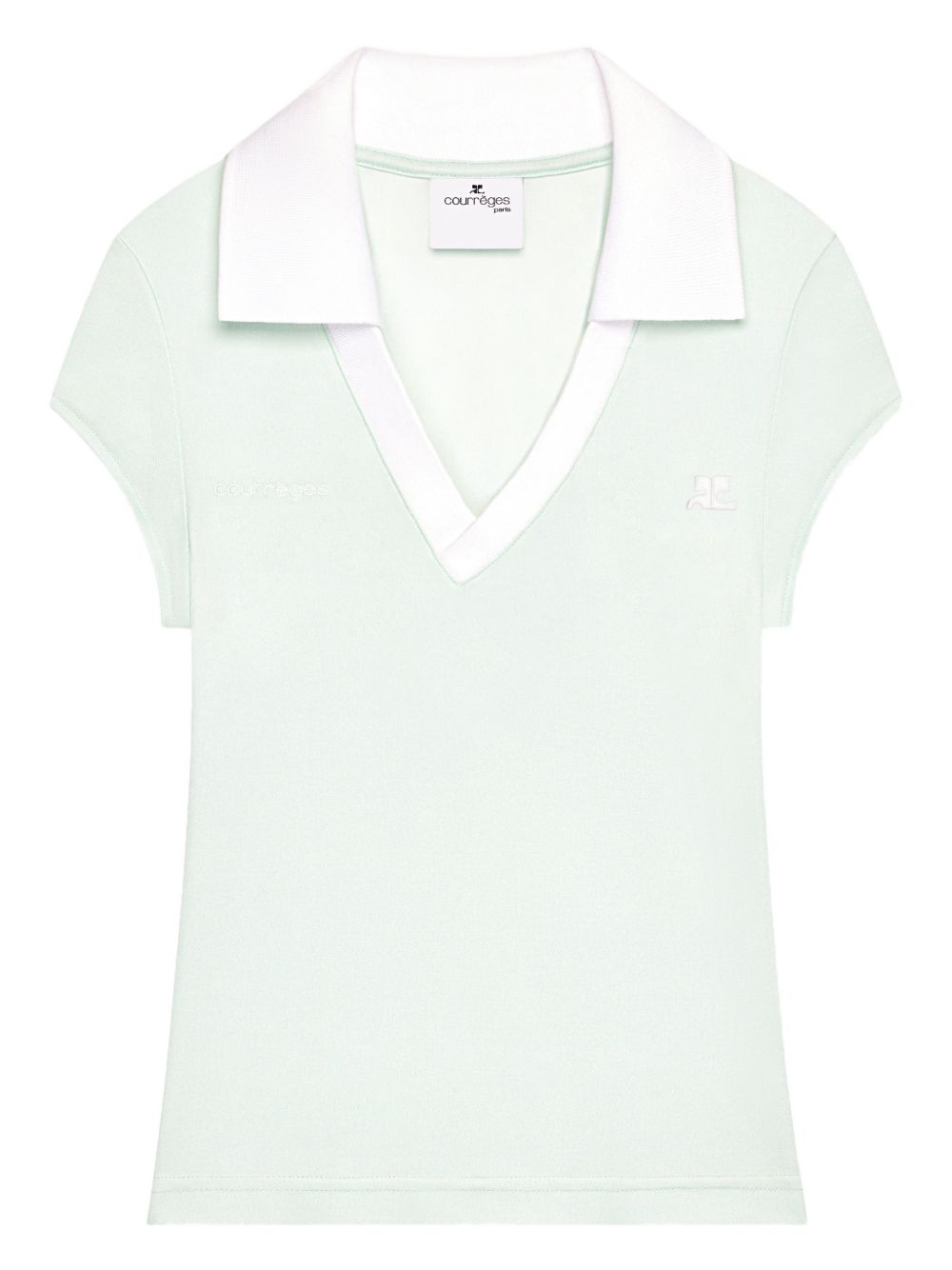 Courreges Pre CourrÃ¨ges Logo cropped polo shirt