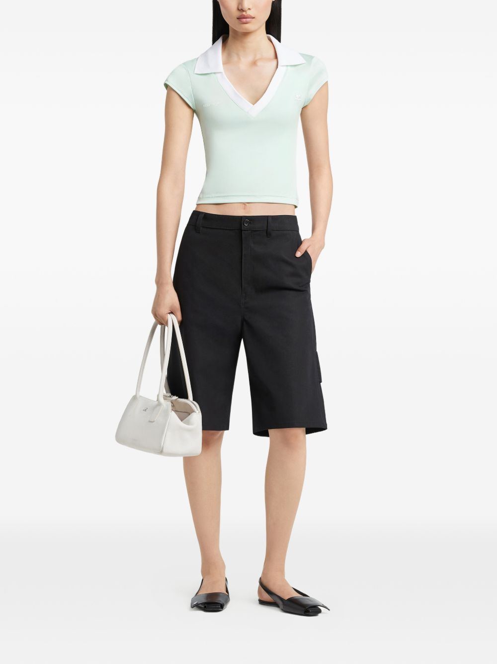 Courreges Pre CourrÃ¨ges Logo cropped polo shirt