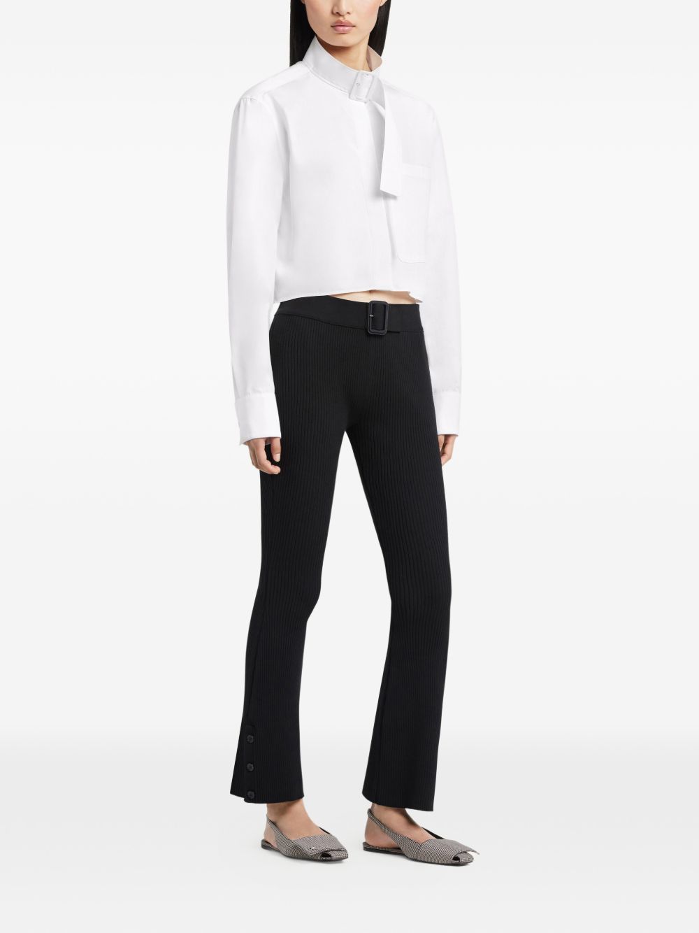 Courreges Pre CourrÃ¨ges Ribbed knitted trousers