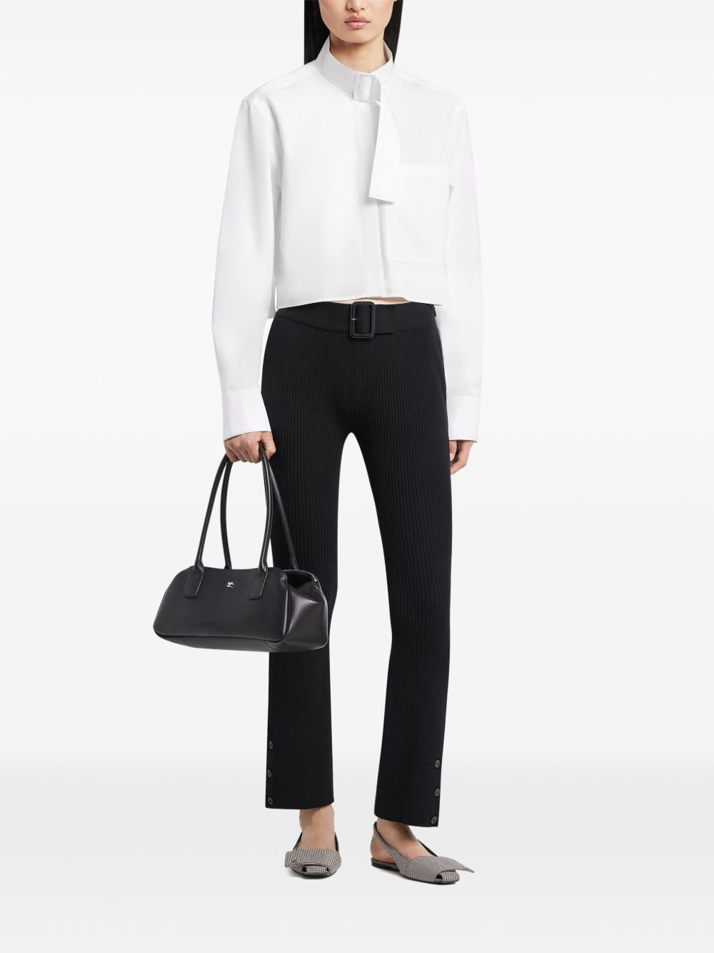 Courreges Pre CourrÃ¨ges Ribbed knitted trousers