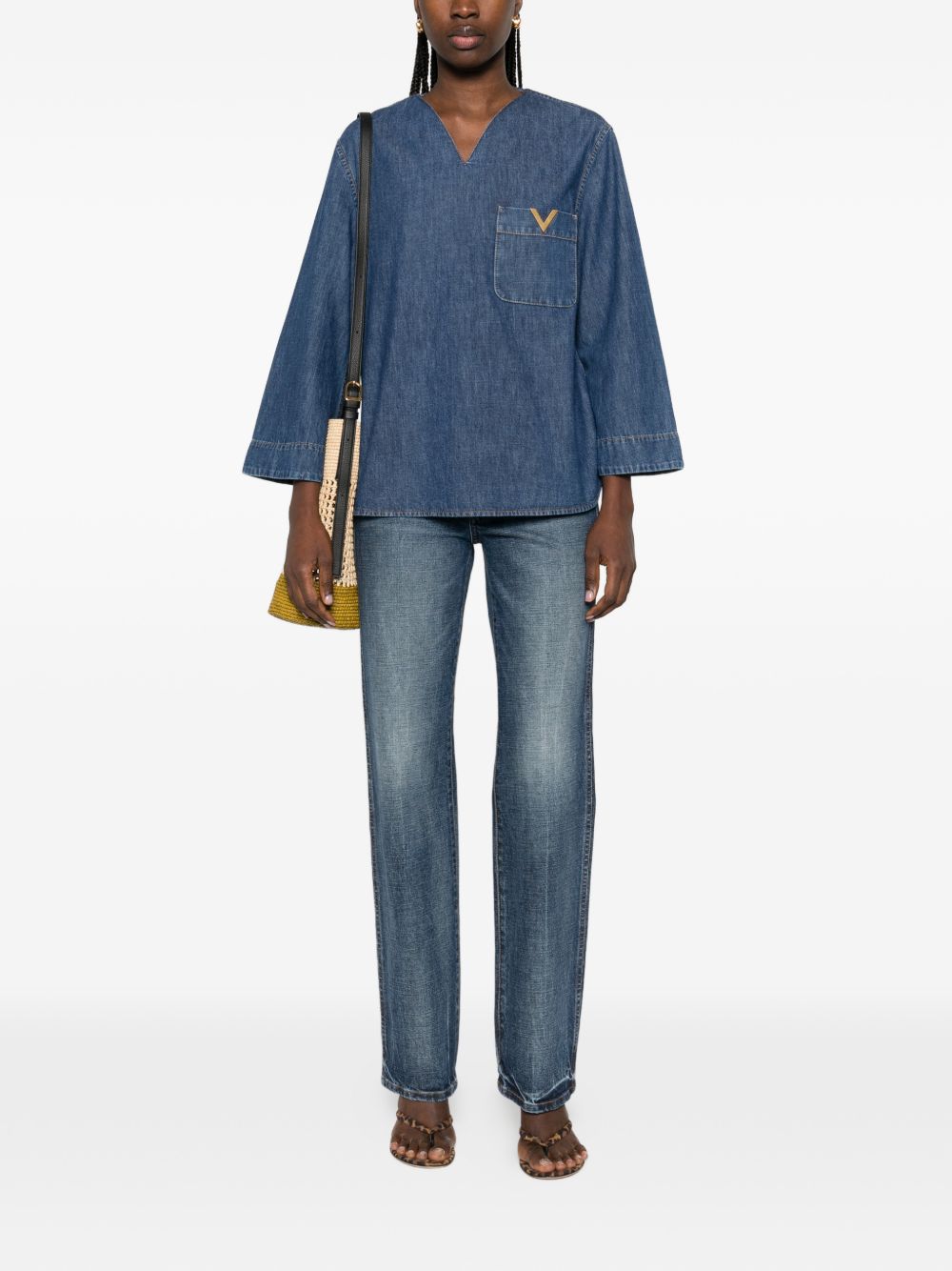 Valentino VLogo Signature denim blouse