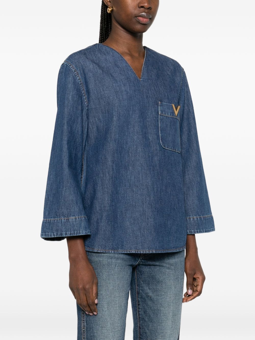Valentino VLogo Signature denim blouse
