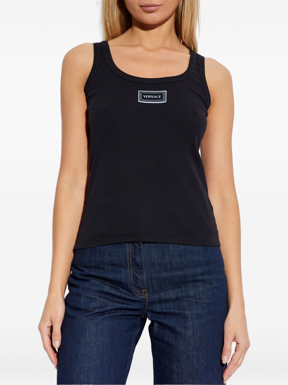 Versace Logo cotton tank top
