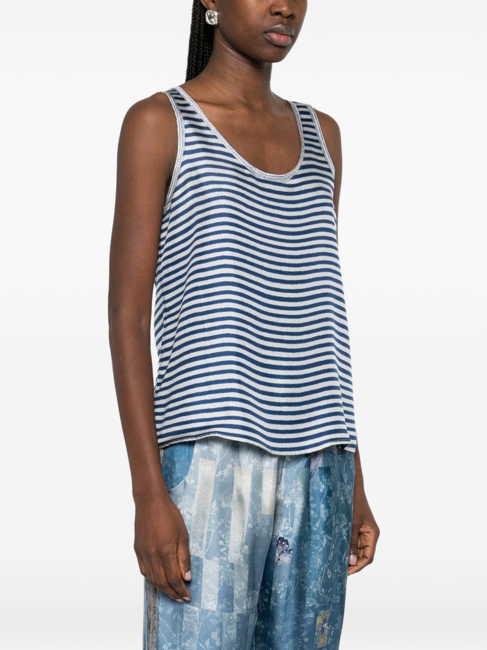 Pierre Louis Mascia Striped silk tank top