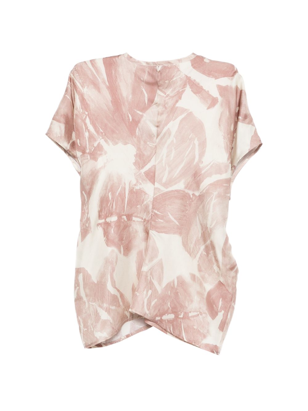 Alysi V-neck short sleeves Printed silk blouse