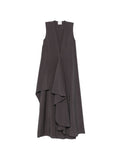 Alysi V-neck sleeveless ruffle detail Long dress