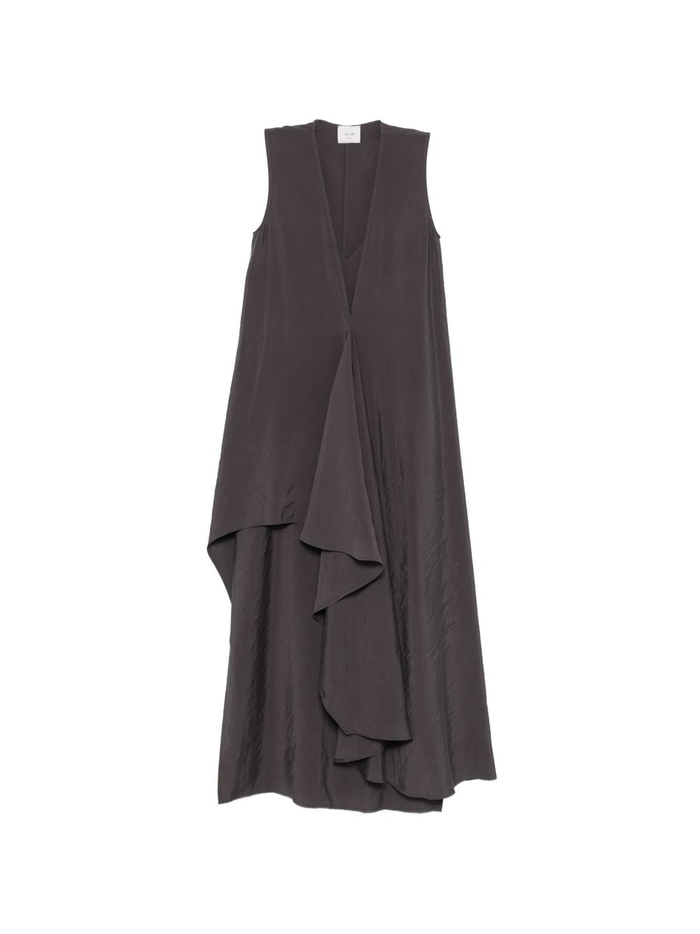 Alysi V-neck sleeveless ruffle detail Long dress