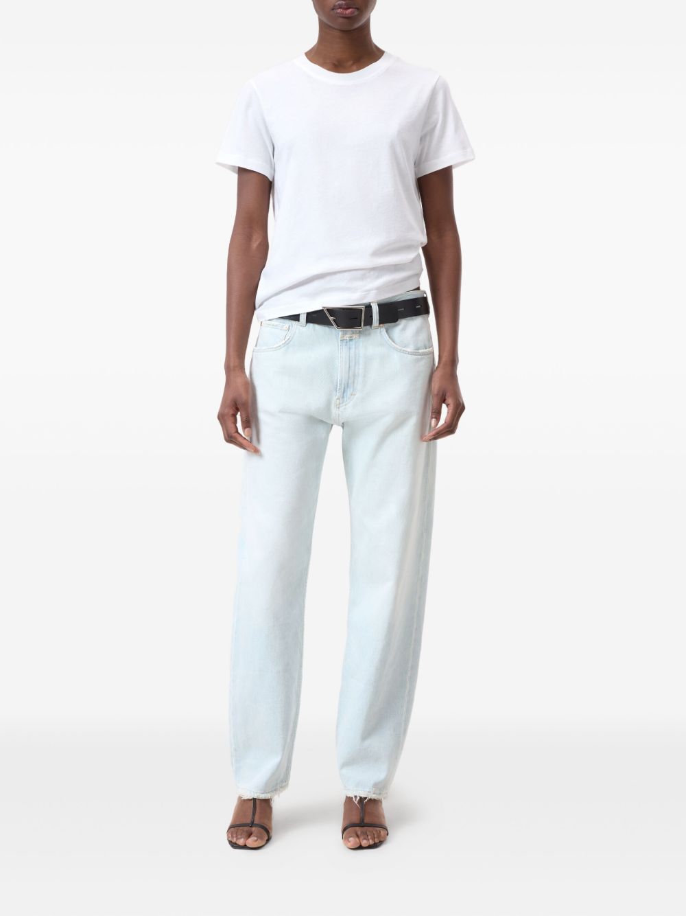 Closed Whitecrew neckshort sleevesstraight hem Cotton t-shirt
