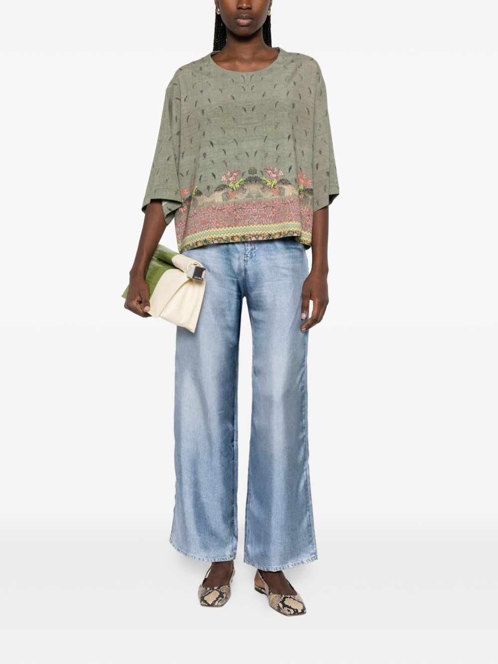 Pierre Louis Mascia Printed silk blouse