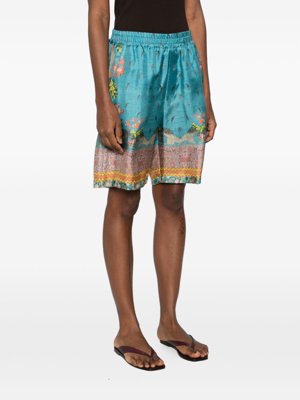 Pierre Louis Mascia Printed silk shorts