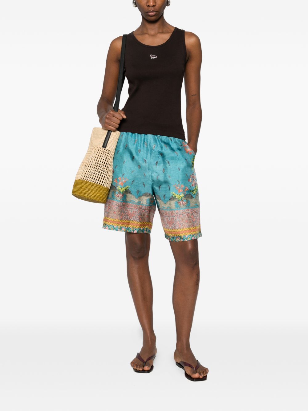 Pierre Louis Mascia Printed silk shorts