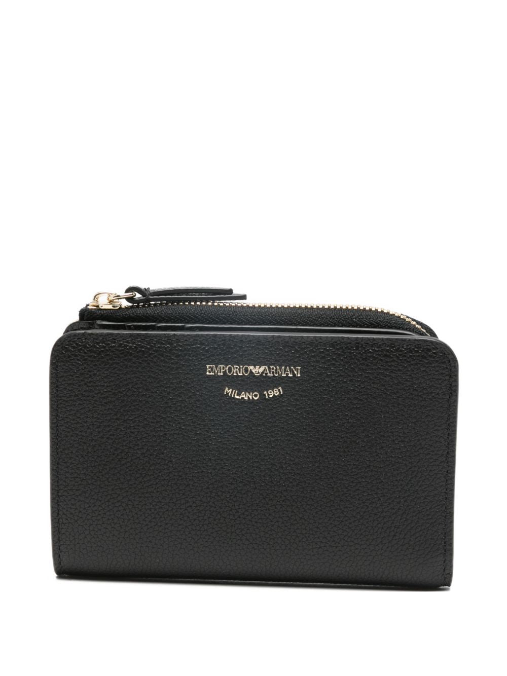 Emporio Armani Deer-Print Leather Bifold Wallet