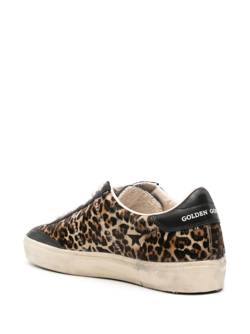 Golden Goose Soul Star Leopard-Print Pony Skin sneakers.