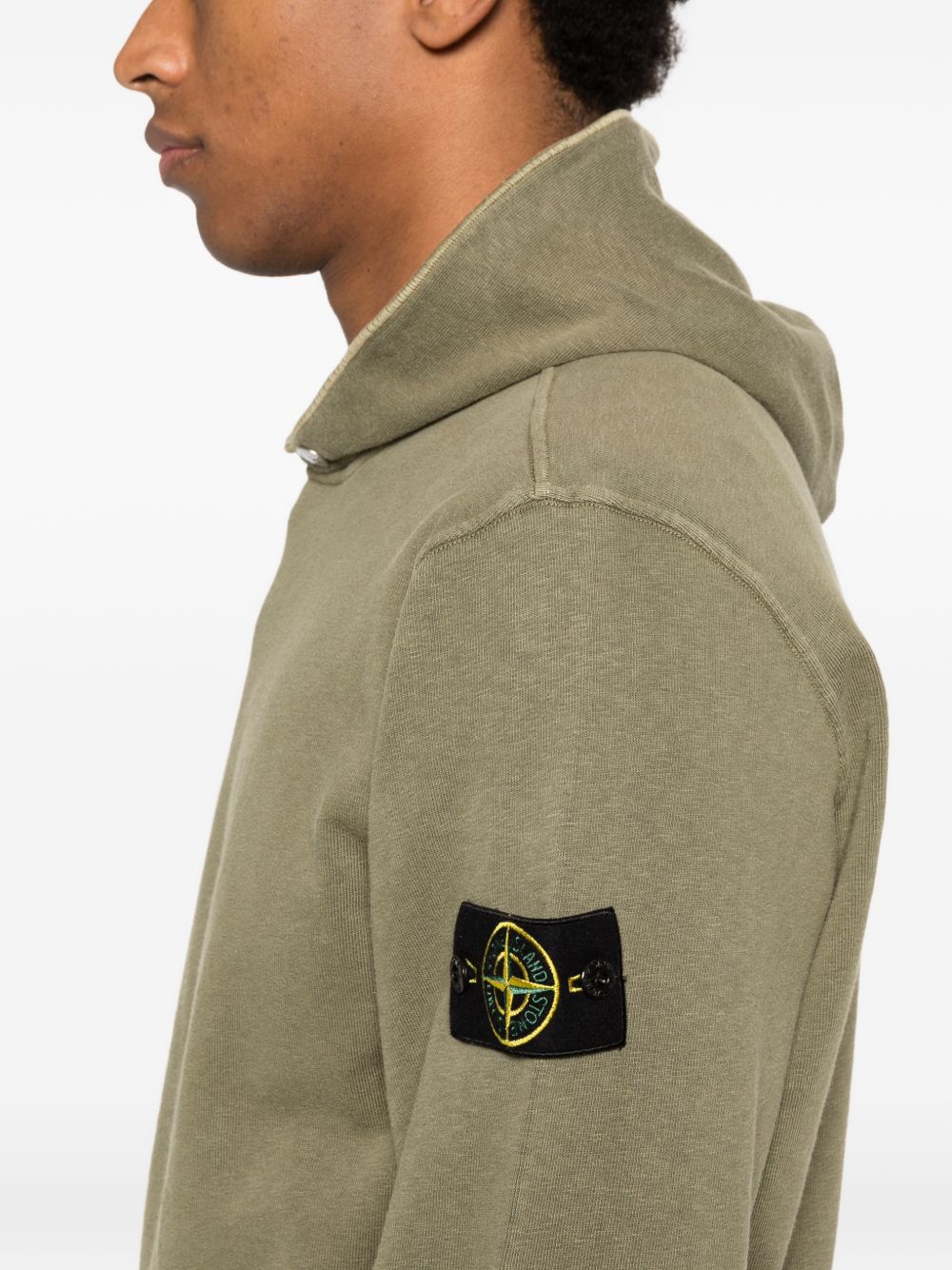 Stone Island Logo cotton hoodie