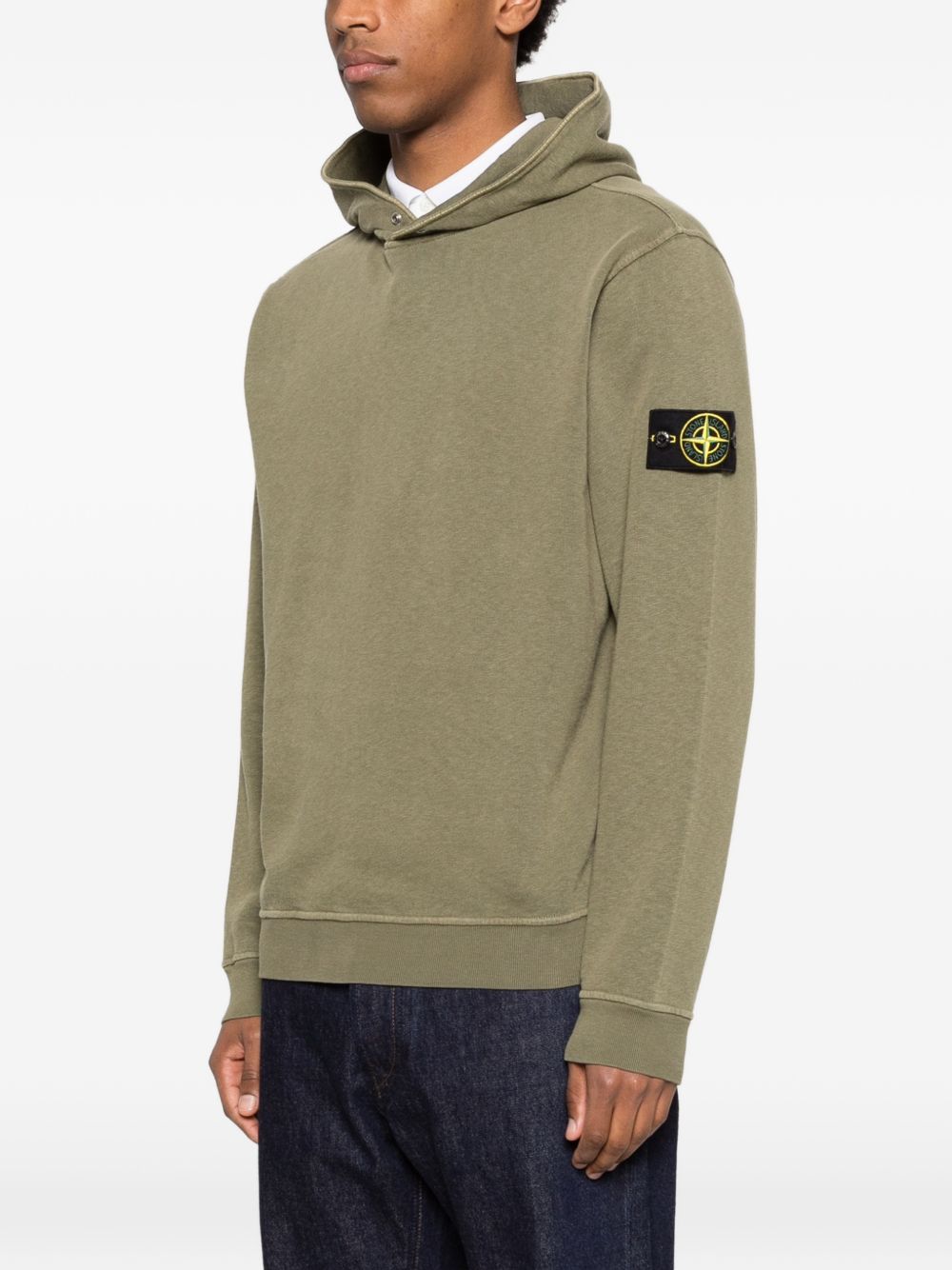Stone Island Logo cotton hoodie
