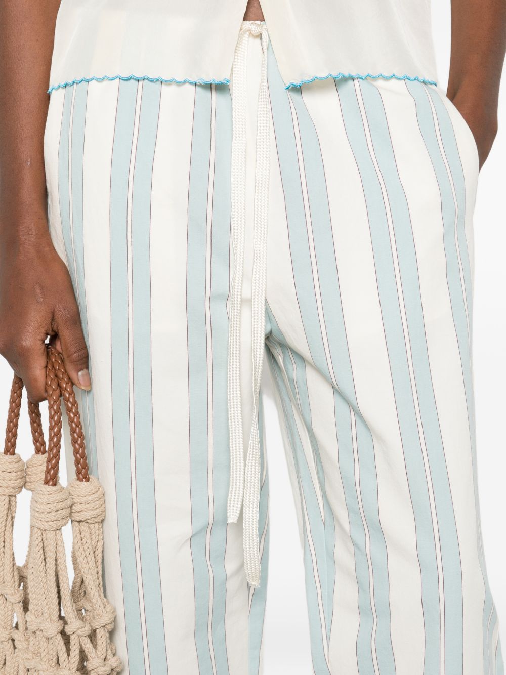 Forte Forte Striped drawstring trousers