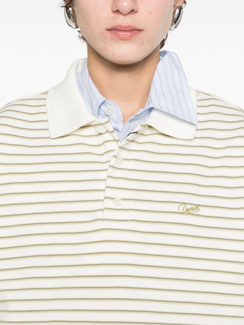 Dunst Striped cotton polo shirt