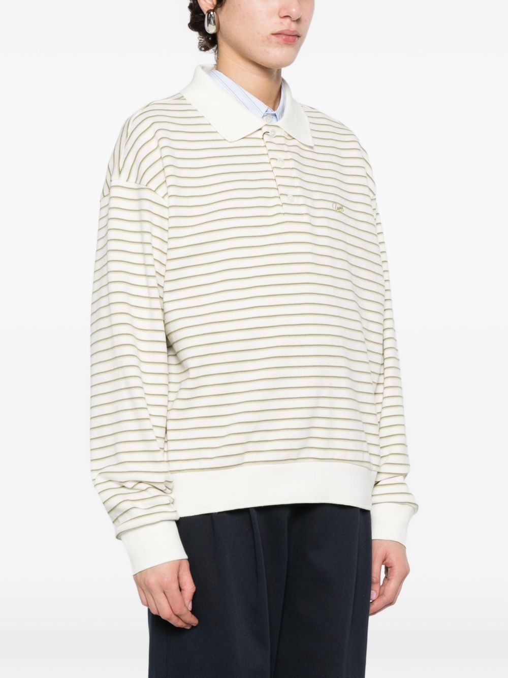 Dunst Striped cotton polo shirt