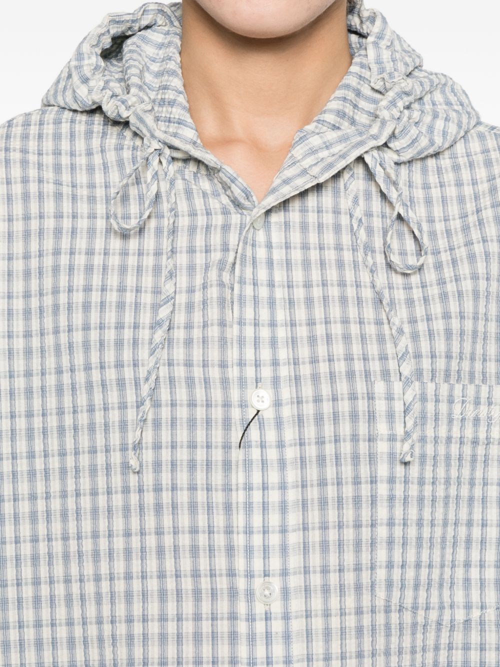 Dunst Checked hooded shirt