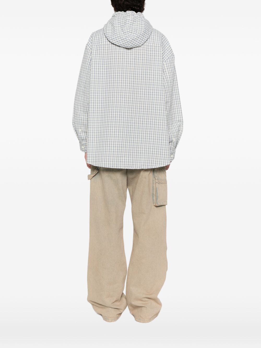 Dunst Checked hooded shirt