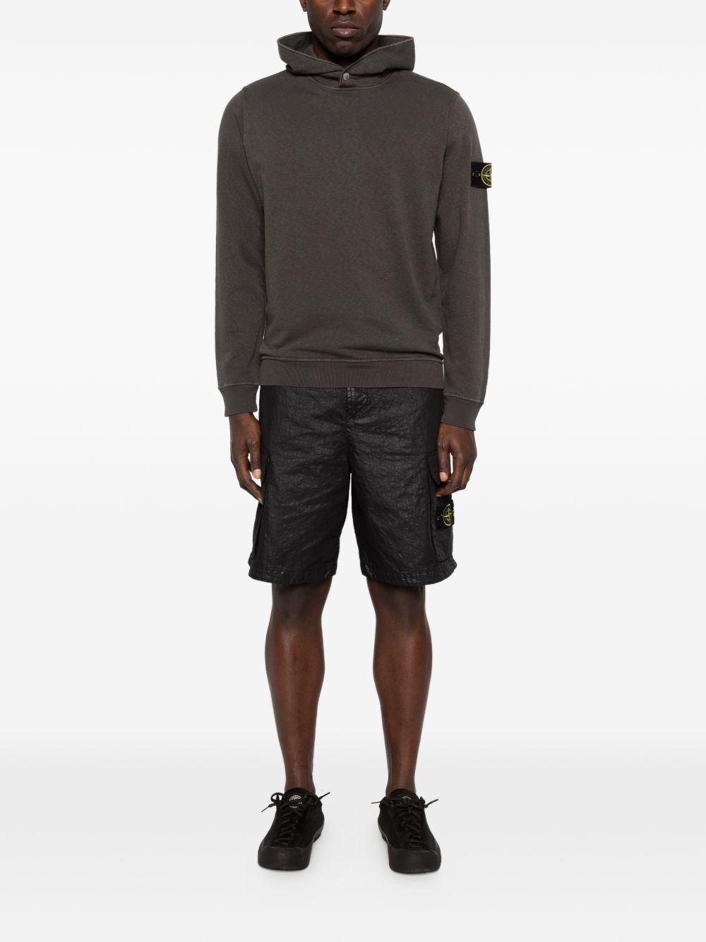 Stone Island Logo cotton hoodie