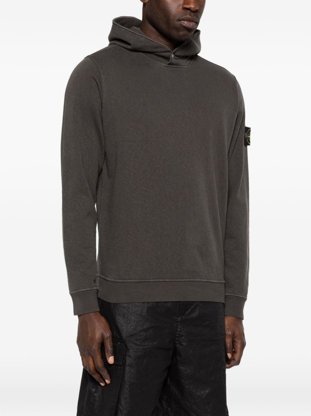 Stone Island Logo cotton hoodie