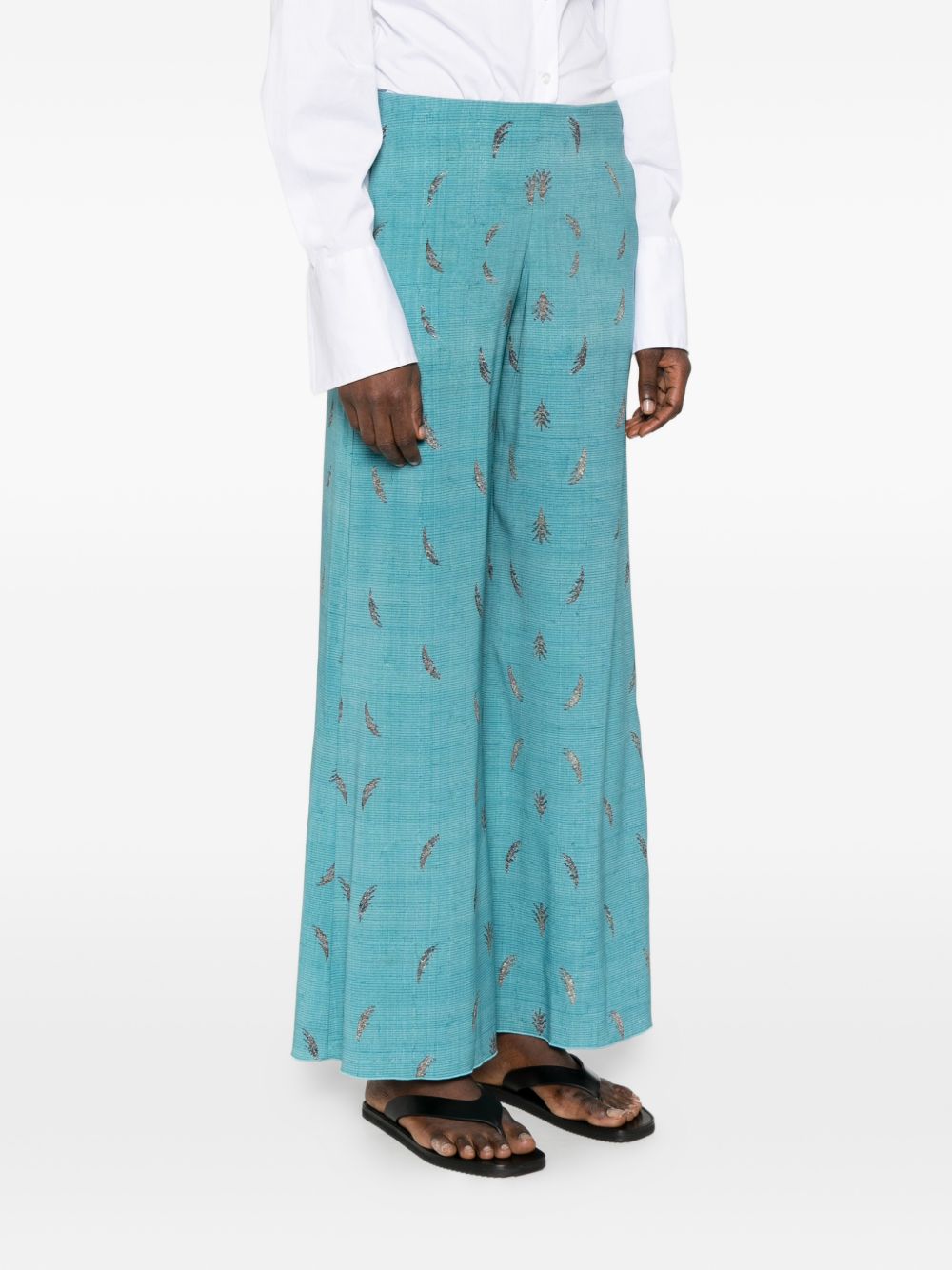 Pierre Louis Mascia Printed silk trousers