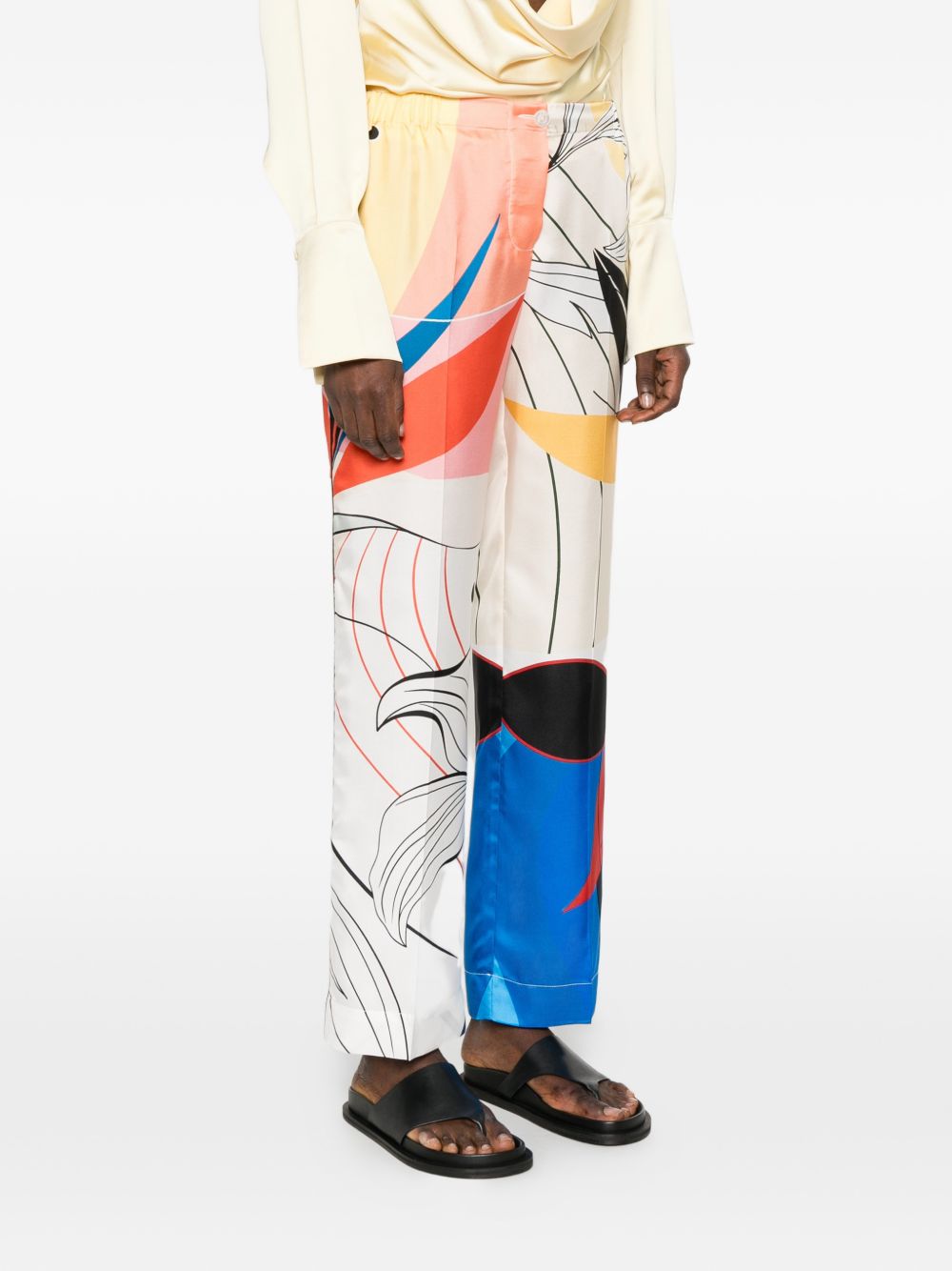 F.R.S . Printed silk trousers