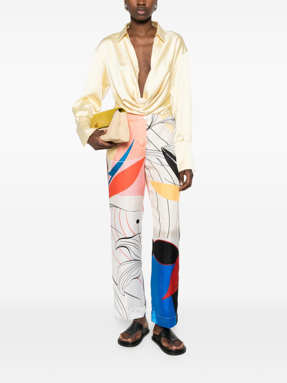 F.R.S . Printed silk trousers