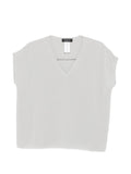 Fabiana Filippi V-neck short sleeves knitted construction Cotton v-necked top