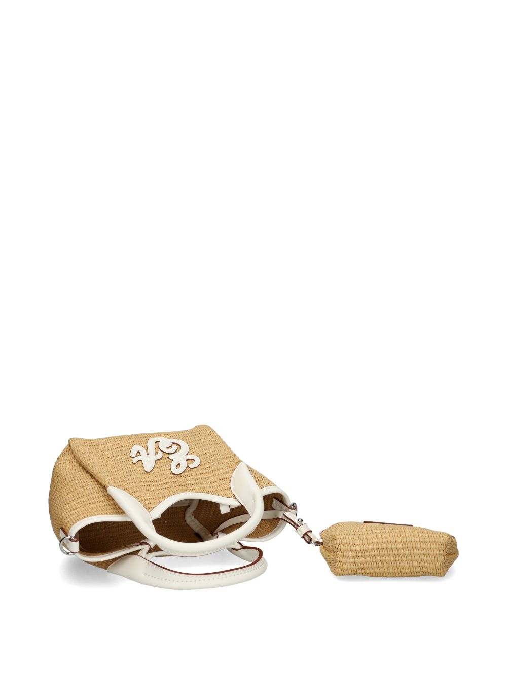 Emporio Armani Woven Straw Small Shopper Bag