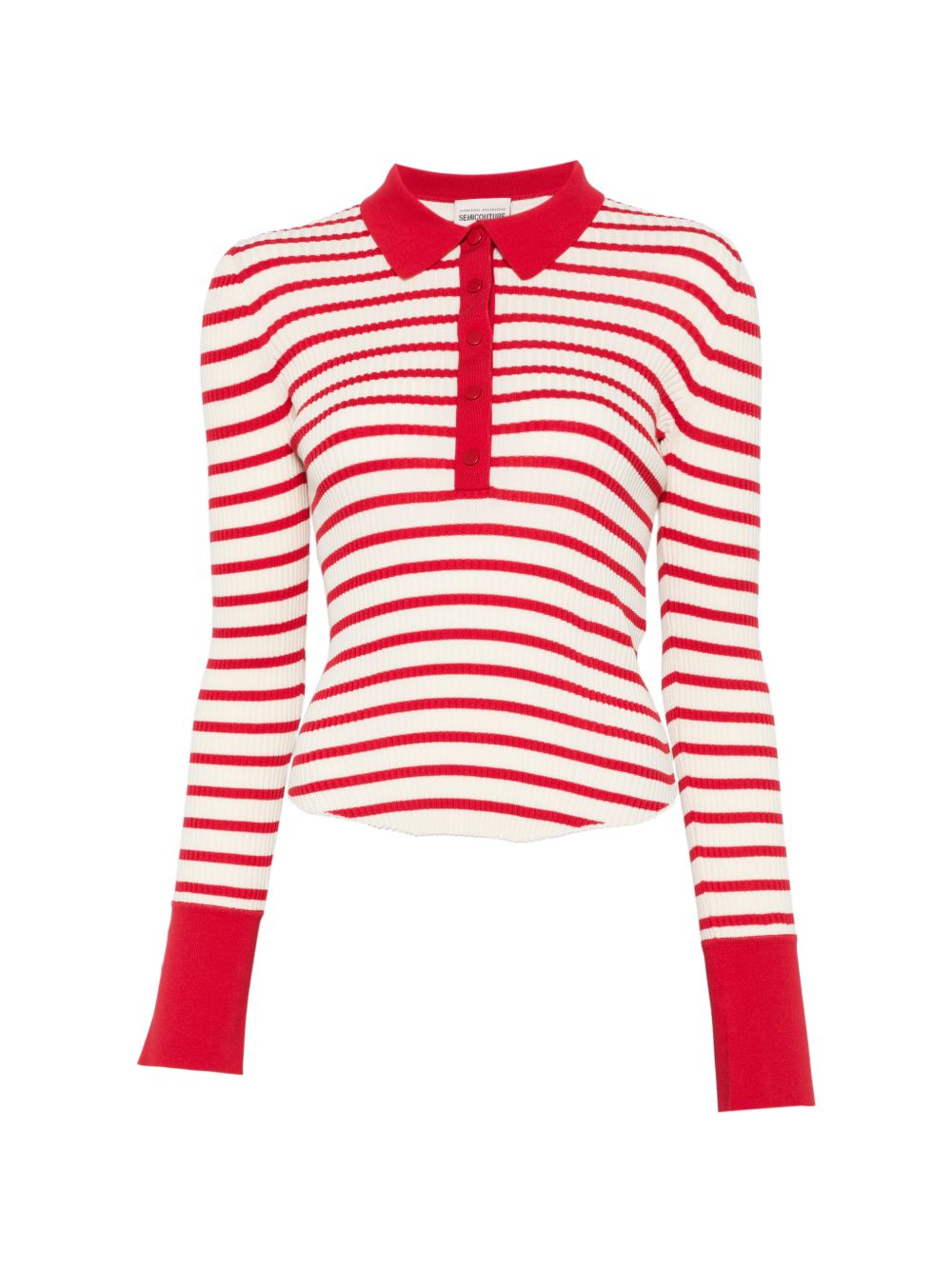Semicouture Aida striped cotton polo shirt