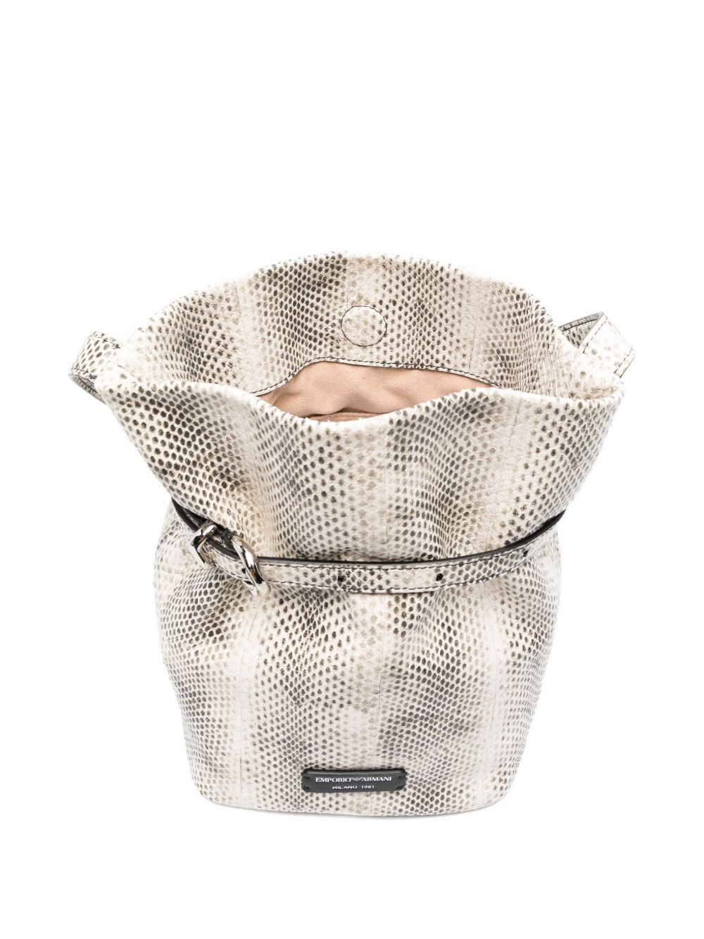 Emporio Armani Exclusive Python-Print Leather Bucket Bag