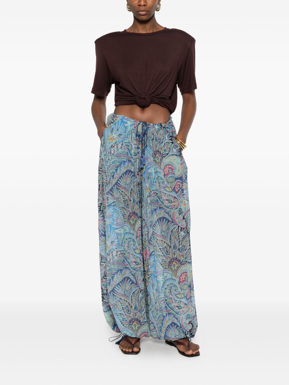 Etro Printed wide-leg trousers