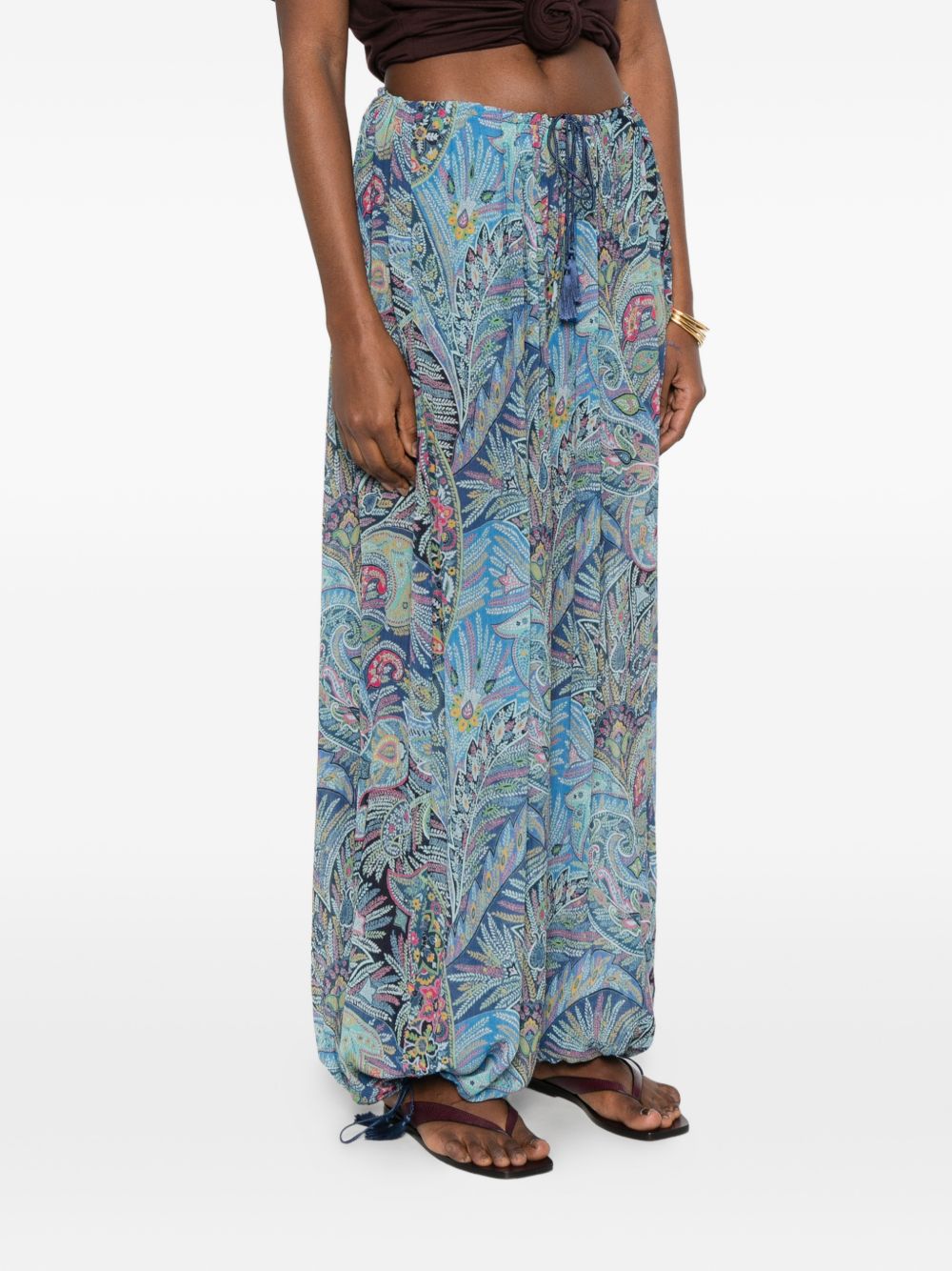 Etro Printed wide-leg trousers