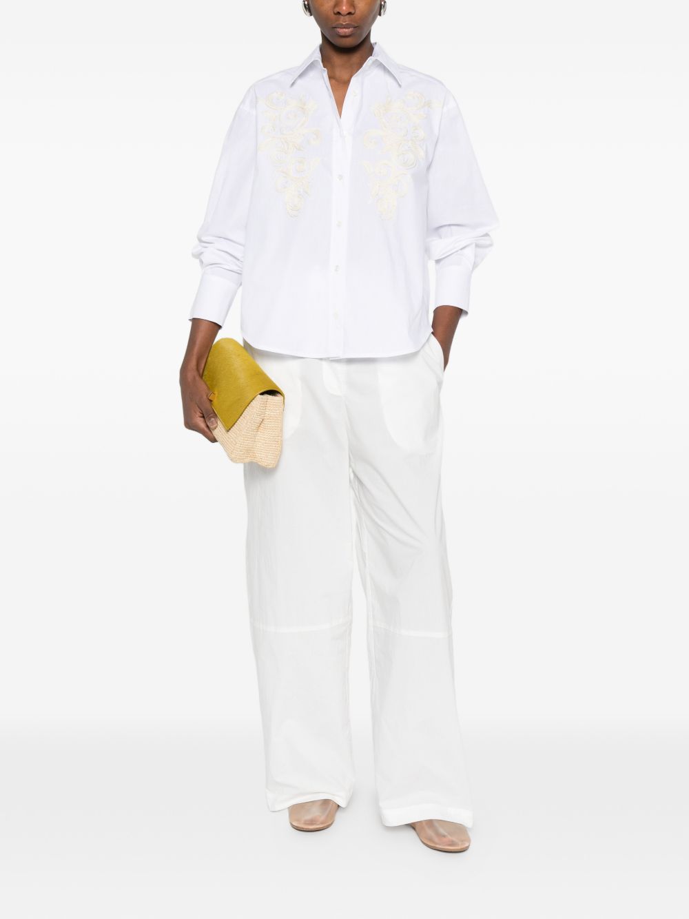 Ermanno Firenze Embroidered cotton shirt