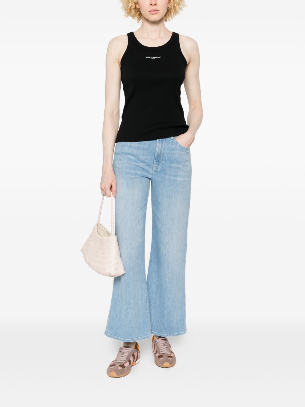 Maison Kitsuné Maison KitsunÃ© Logo cotton tank top