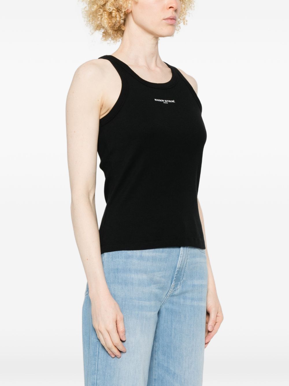 Maison Kitsuné Maison KitsunÃ© Logo cotton tank top