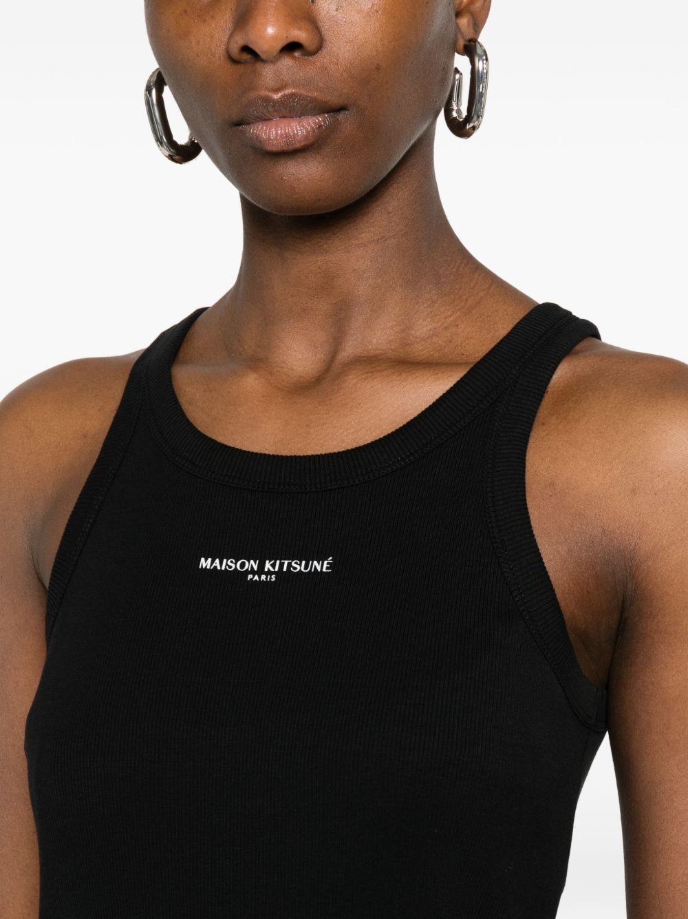 Maison Kitsuné Maison KitsunÃ© Logo ribbed tank dress
