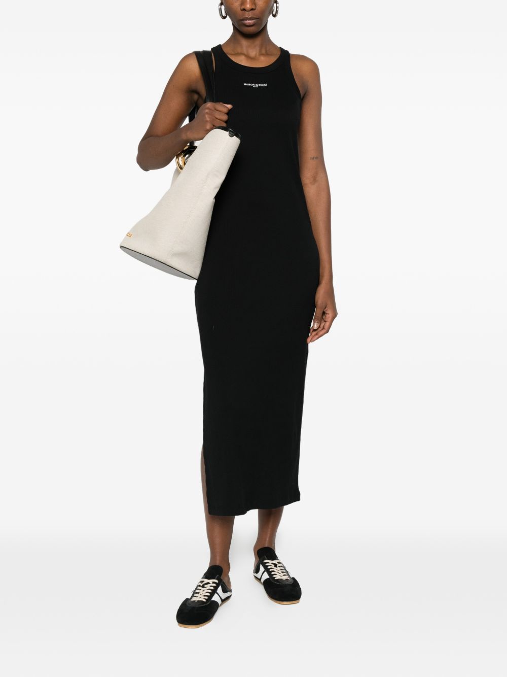 Maison Kitsuné Maison KitsunÃ© Logo ribbed tank dress
