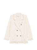 Elisabetta Franchi V-neck patch pockets Cotton double-breasted jacket