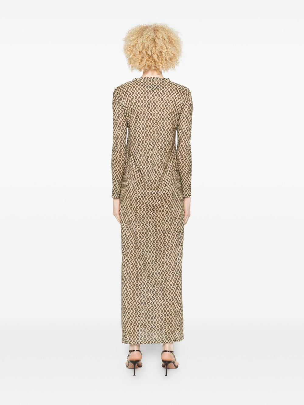 Siyu V-neck long sleeves Money kaftan dress