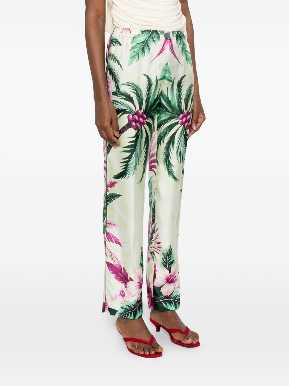 F.R.S . Printed silk trousers