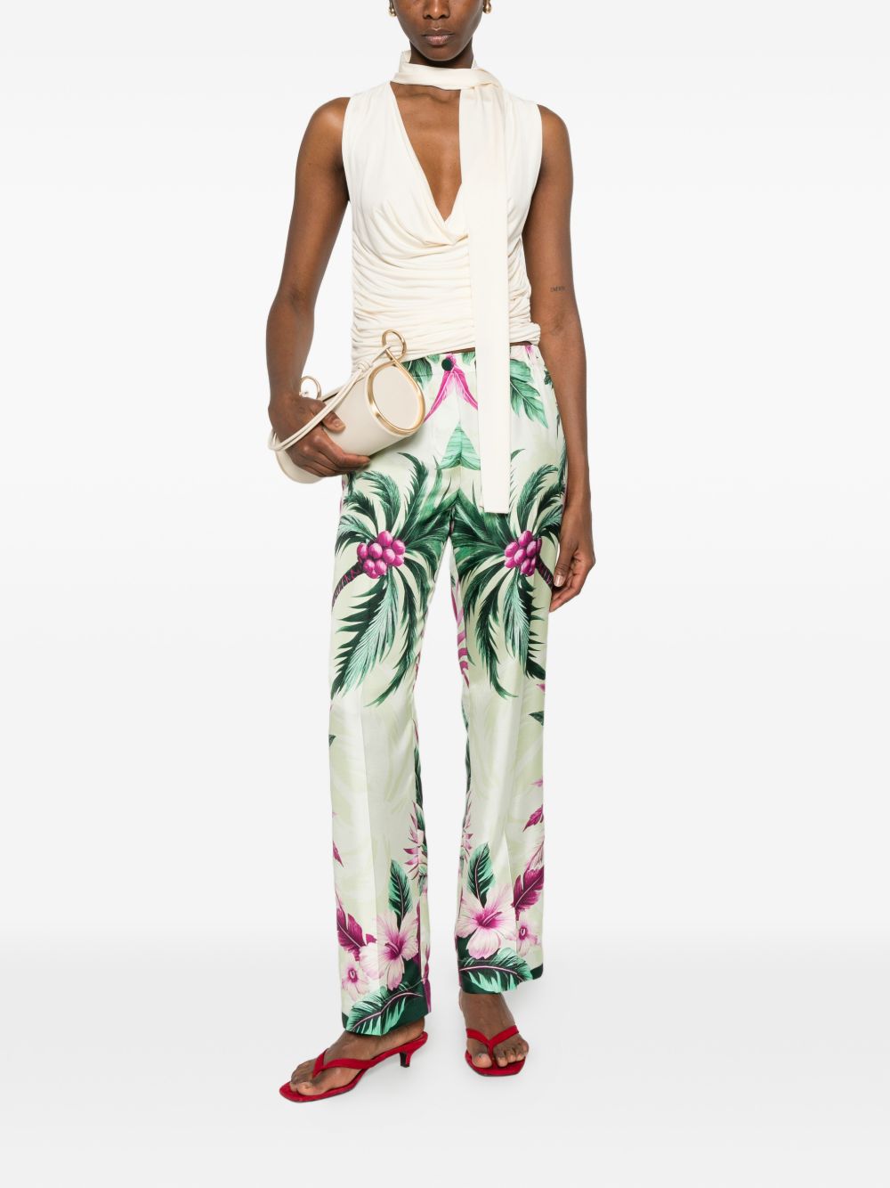 F.R.S . Printed silk trousers