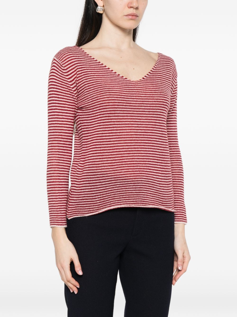 Beyou V-neck long sleeves Cashmere v-necked sweater