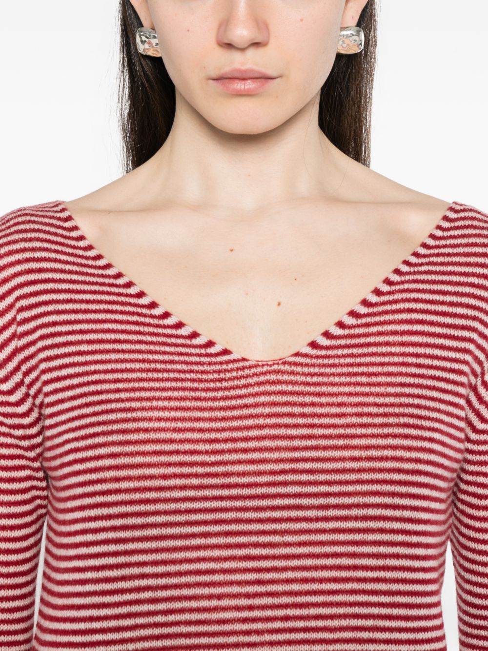 Beyou V-neck long sleeves Cashmere v-necked sweater