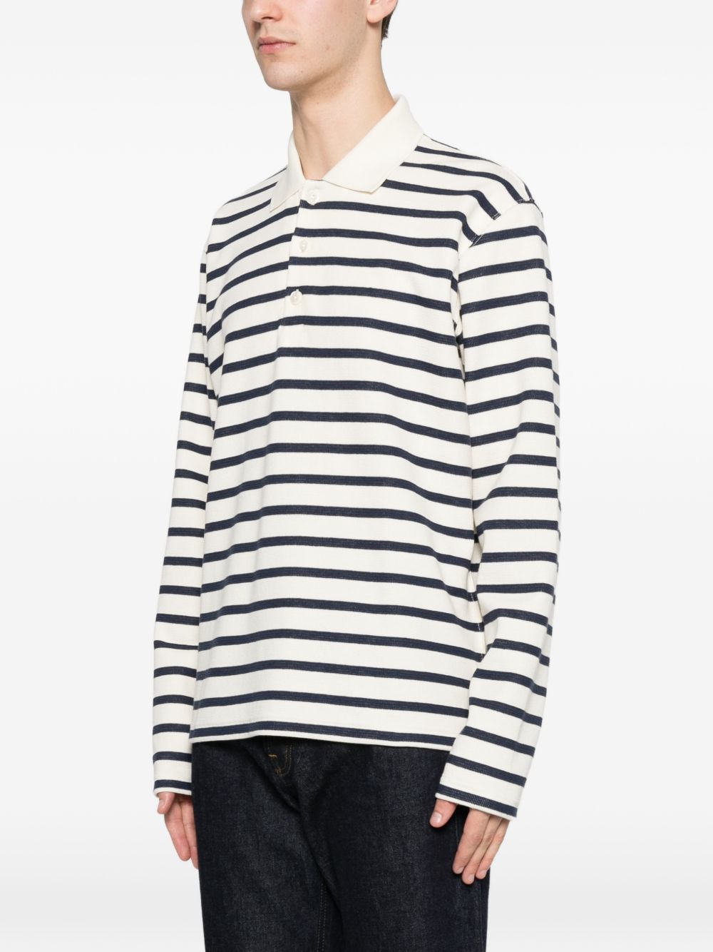Junya Watanabe Striped cotton polo shirt