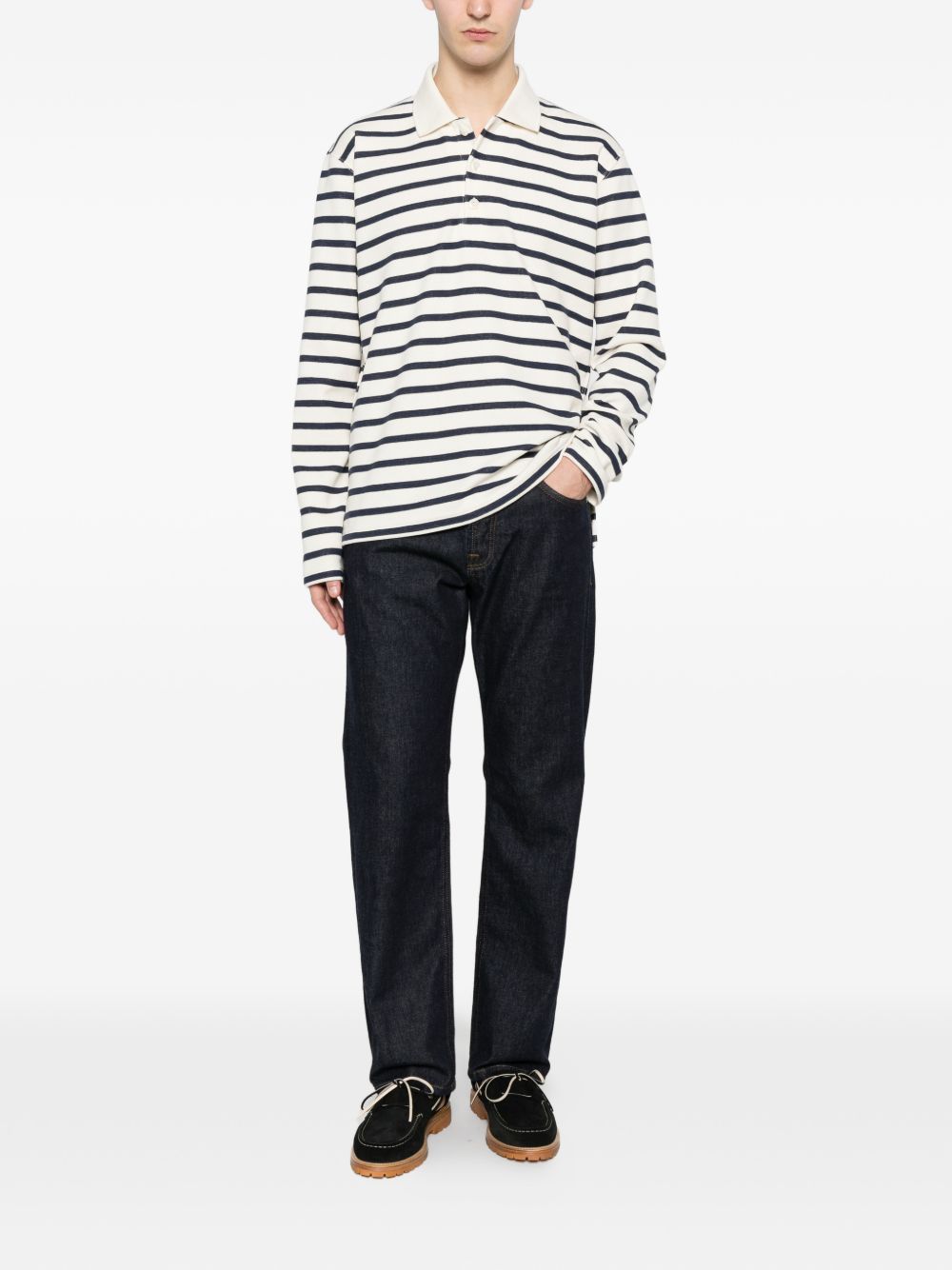 Junya Watanabe Striped cotton polo shirt