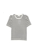 Soft Goat Silk and cashmere striped t-shirt